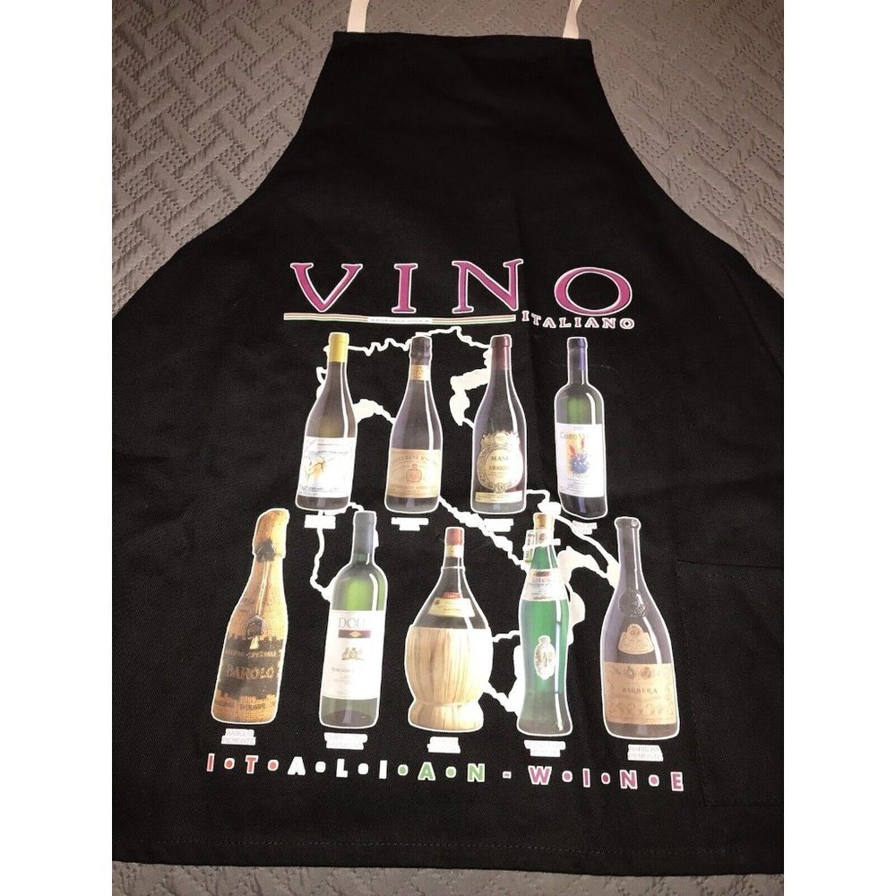 Italian cooking apron VINO Wine Bottles party Italian wine party One Pocket